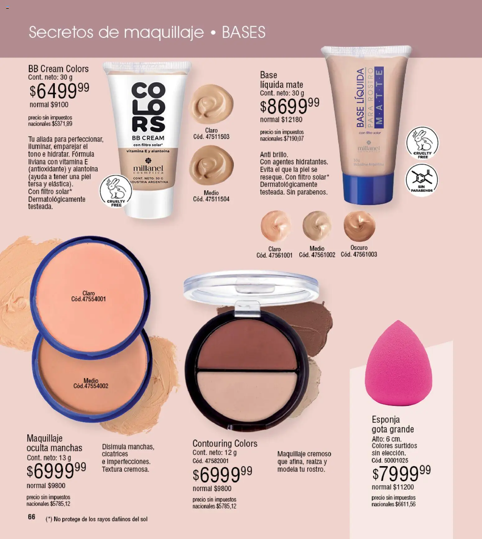 Millanel - Catálogo │ válido desde el 30/03/2026 | Página: 66 | Productos: Mate, Maquillaje, Esponja