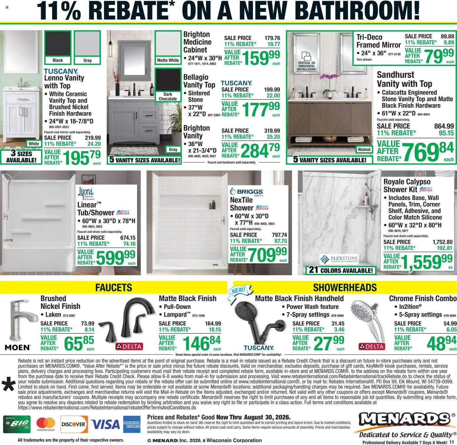 Menards - Weekly Ad - valid from 08/19/2026 | Page: 20 | Products: Shower, Mirror, Chocolate, Date