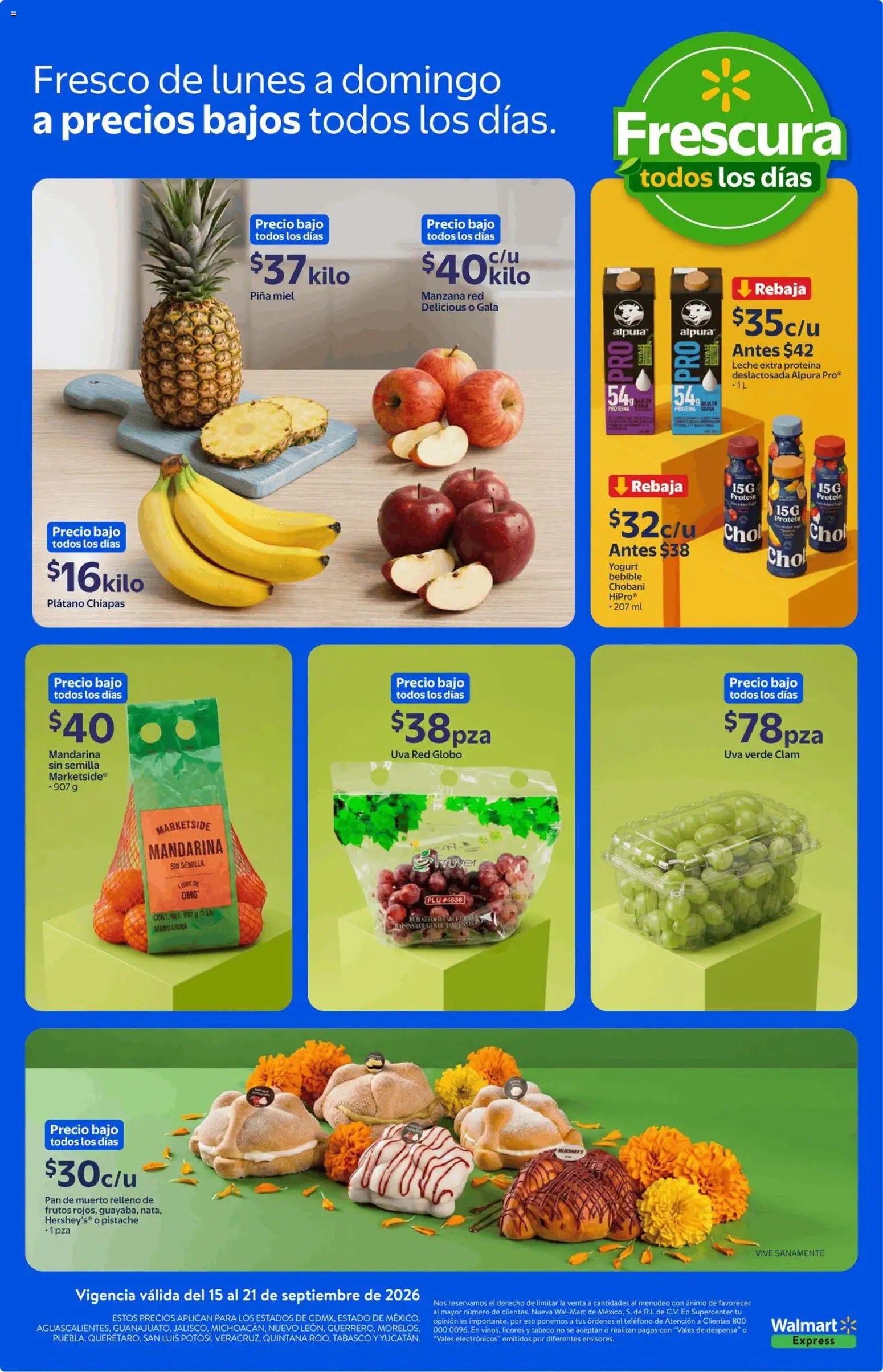 Nuevas ofertas de Walmart Express válidas en toda la República Mexicana desde el 15/09/2026. ¡Encuentra las mejores ofertas en Walmart Express folleto Calidad y frescura a precios bajos! | Página: 4