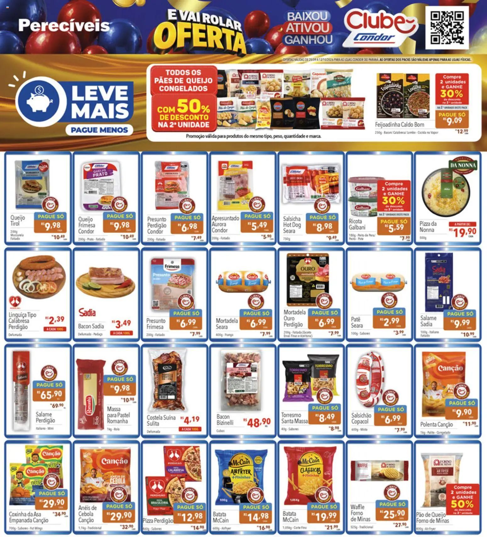 Supermercados Condor Folheto - válido de 25/09/2026 | Página: 14 | Produtos: Patê, Rolo, Presunto, Ricota