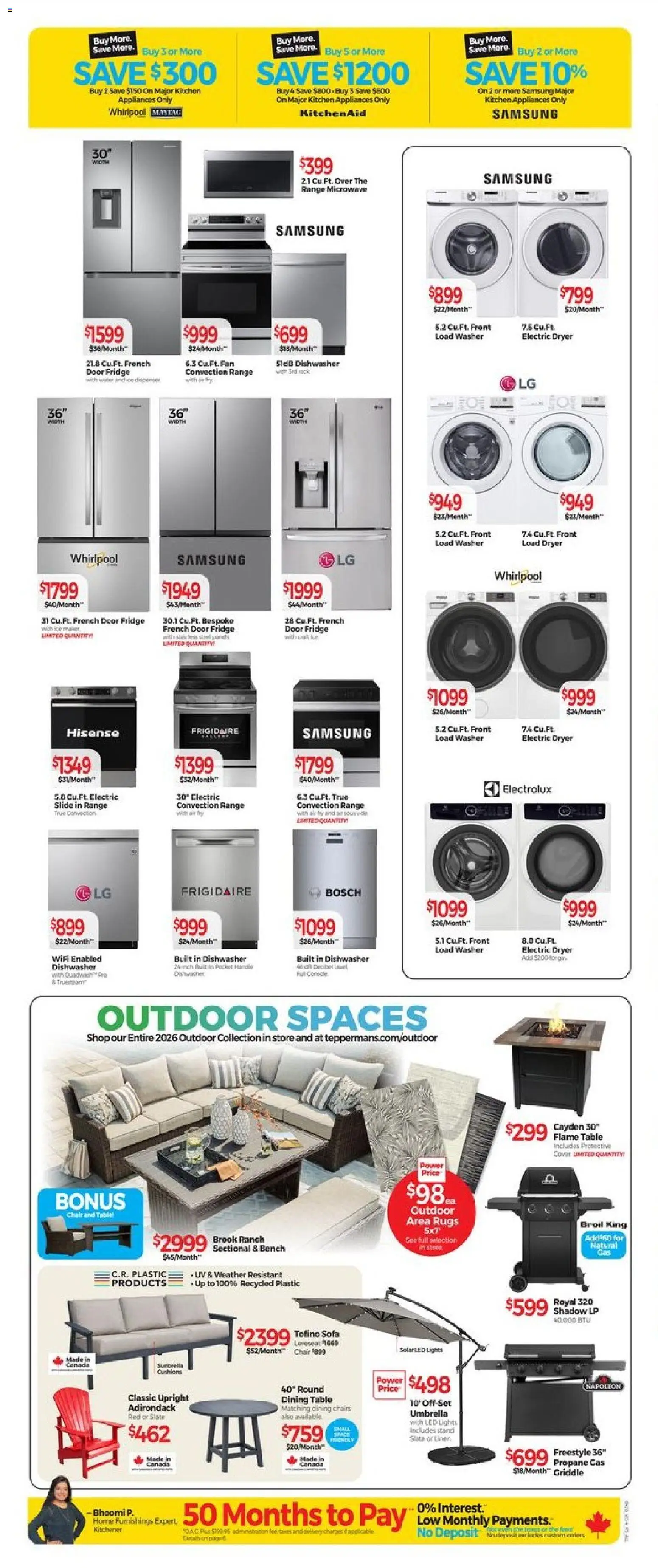 Tepperman's flyer valid from 17.04.2026 | Page: 7 | Products: Umbrella, Fan, Bed, Sofa