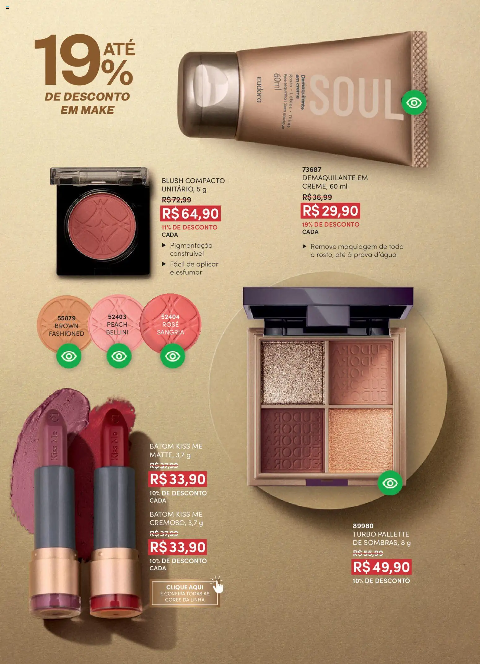 Eudora Folheto - válido de 01.04.2026 | Página: 12 | Produtos: Blush, Batom, Demaquilante, Creme