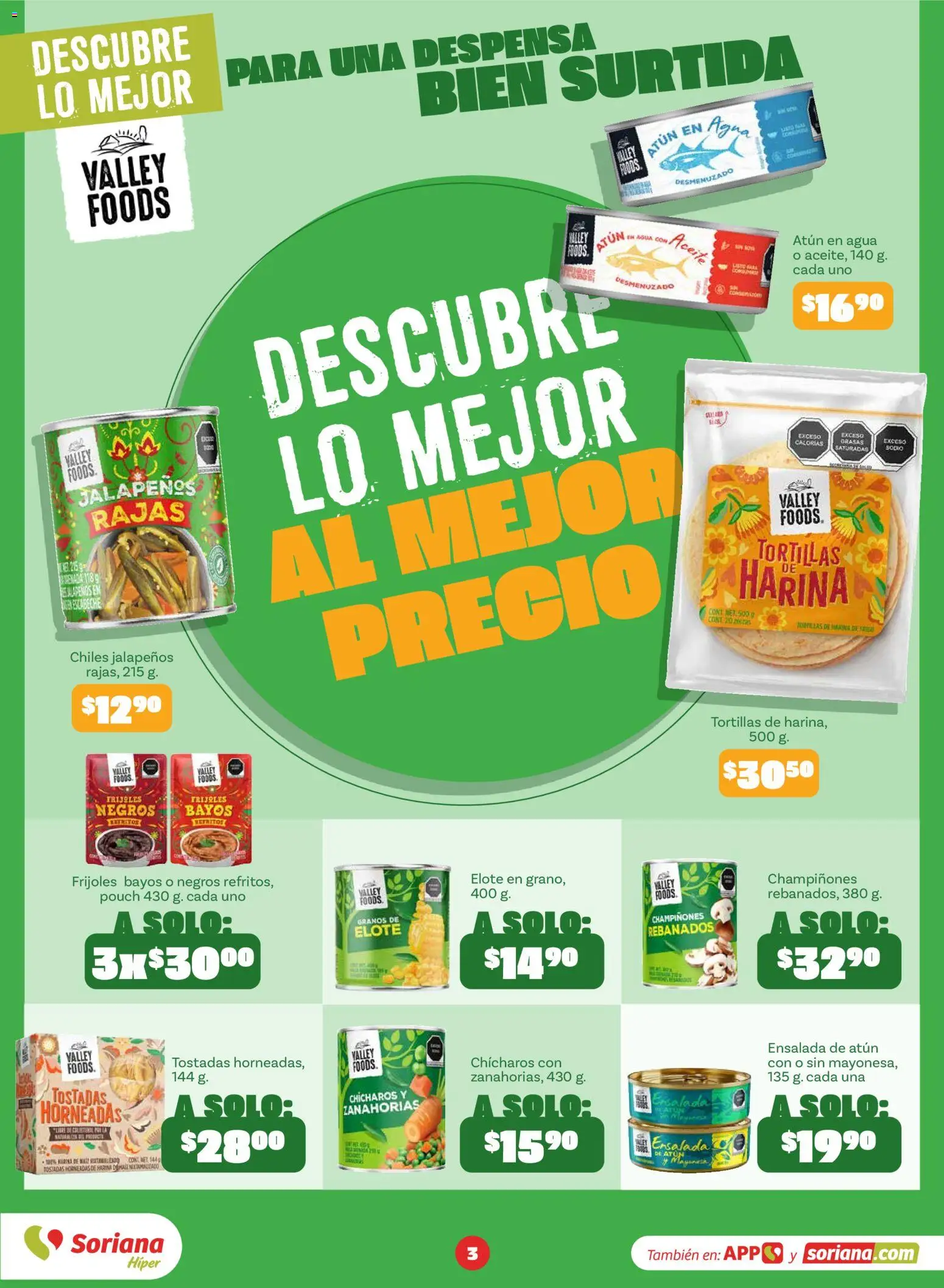 Nuevas ofertas de Soriana válidas en toda la República Mexicana desde el 31/08/2026. ¡Encuentra las mejores ofertas en Soriana Descubre lo mejor al mejor precio Híper Nacional! | Página: 4 | Productos: Harina, Zanahorias, Aceite, Tortillas