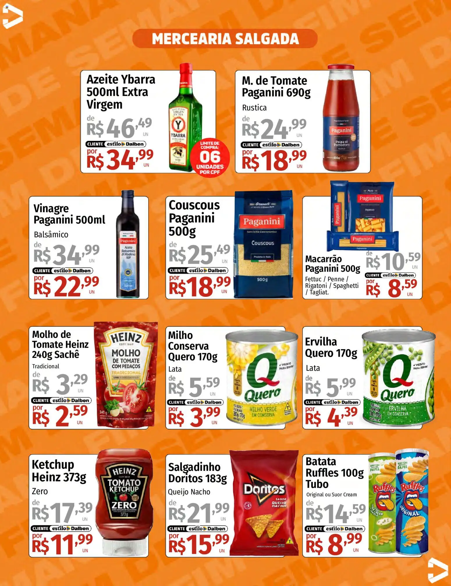 Supermercado Dalben Folheto - válido de 29.05.2026 | Página: 7 | Produtos: Ervilha, Milho verde, Macarrão, Azeite