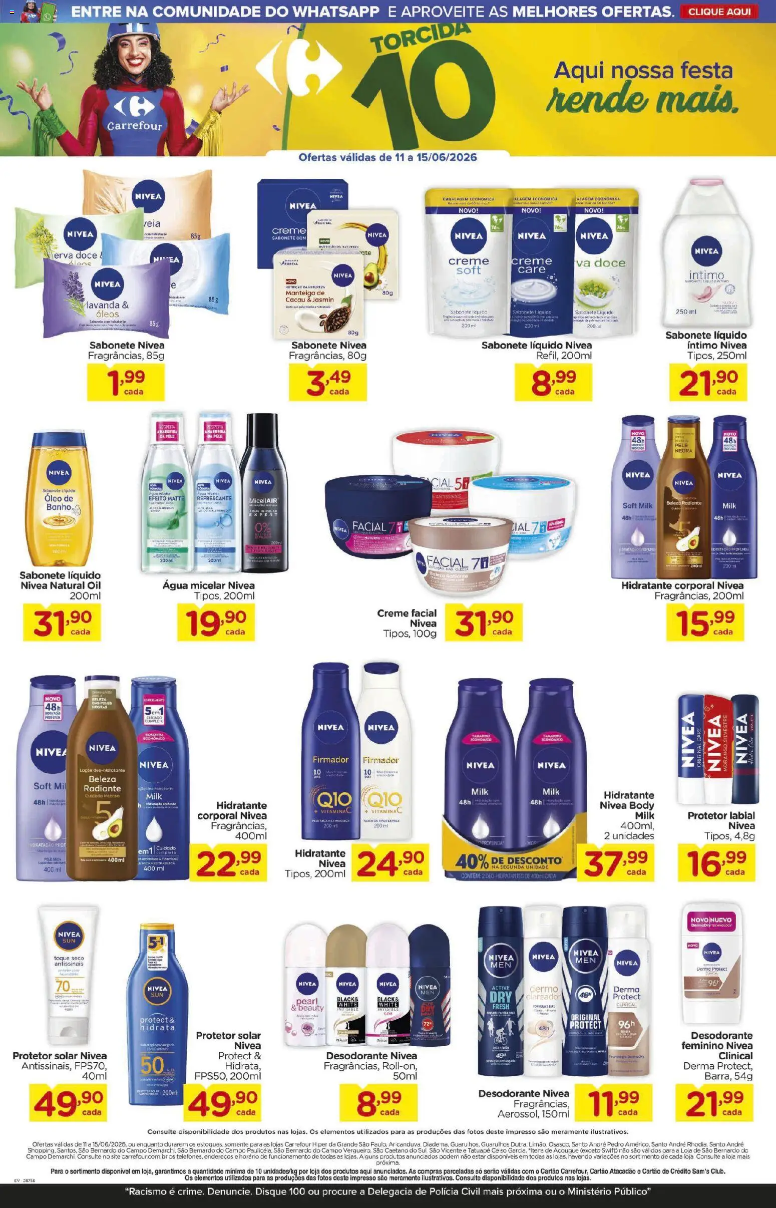 Carrefour Folheto - válido de 11.06.2026 | Página: 7 | Produtos: Protetor solar, Hidratante corporal, Óleo, Sabonete