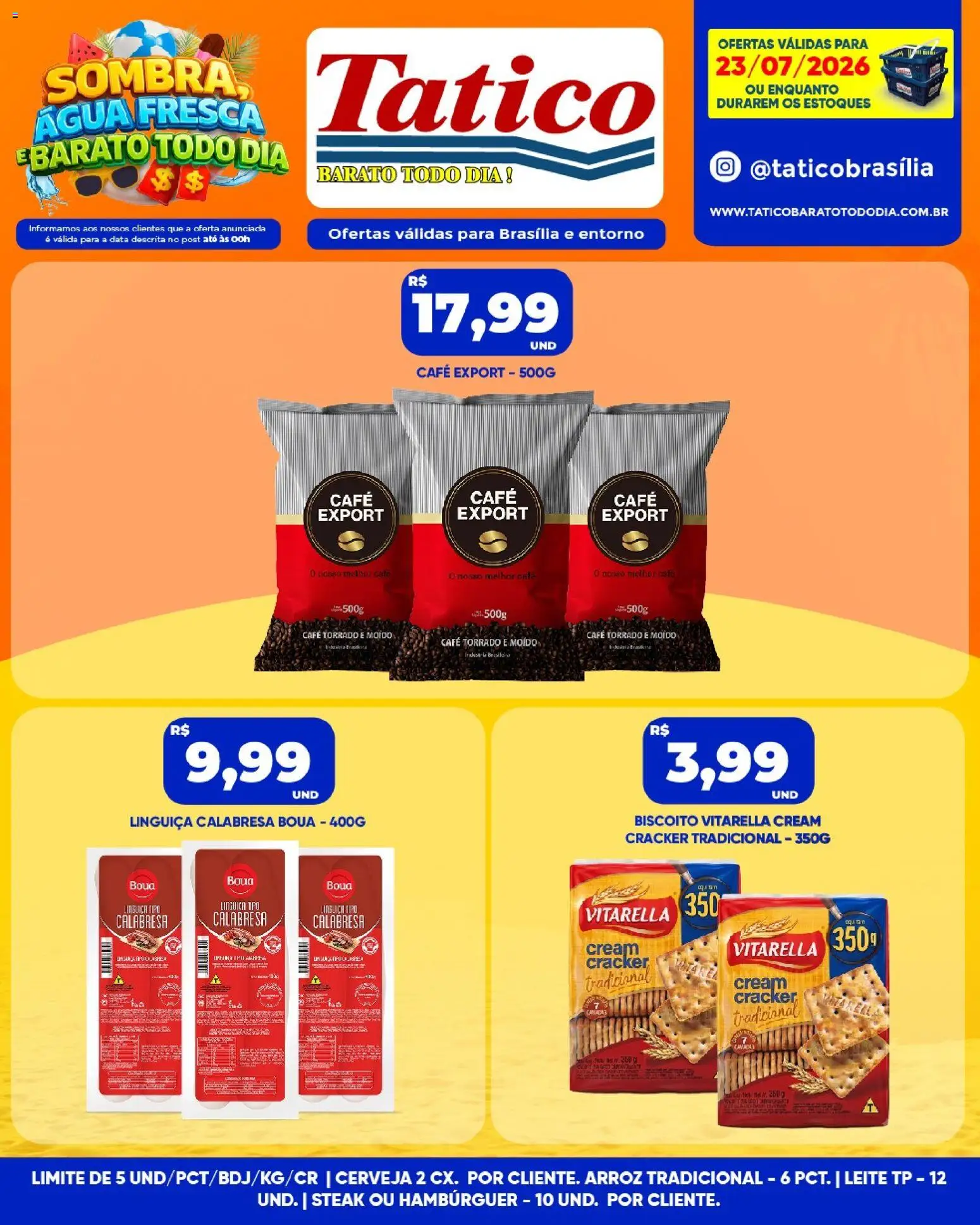 Tatico Folheto - válido de 24/07/2026 | Página: 27 | Produtos: Biscoito, Leite, Hambúrguer, Cream cracker
