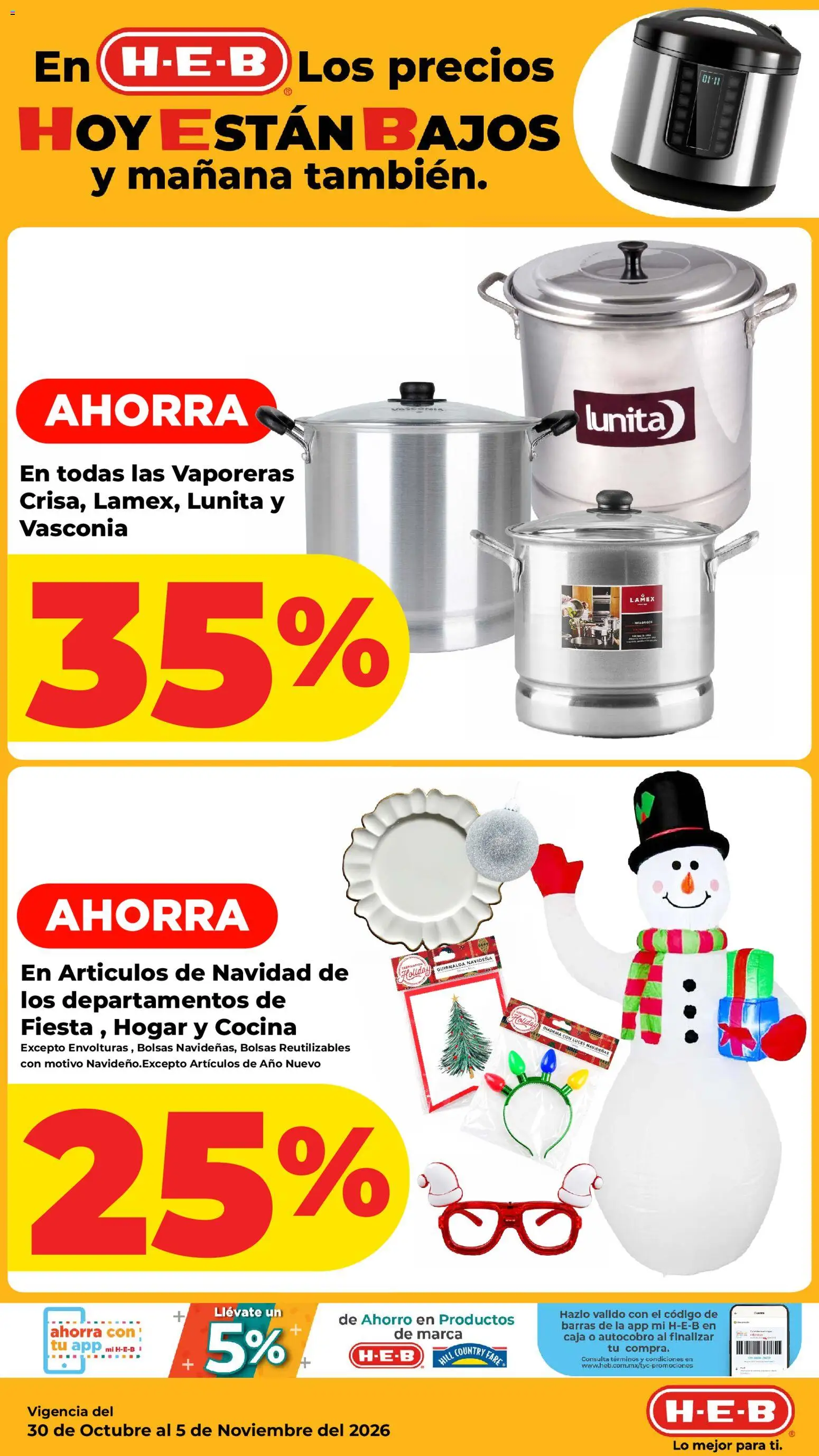 Nuevas ofertas de H-E-B válidas en toda la República Mexicana desde el 30/10/2026. ¡Encuentra las mejores ofertas en H-E-B folleto! | Página: 13