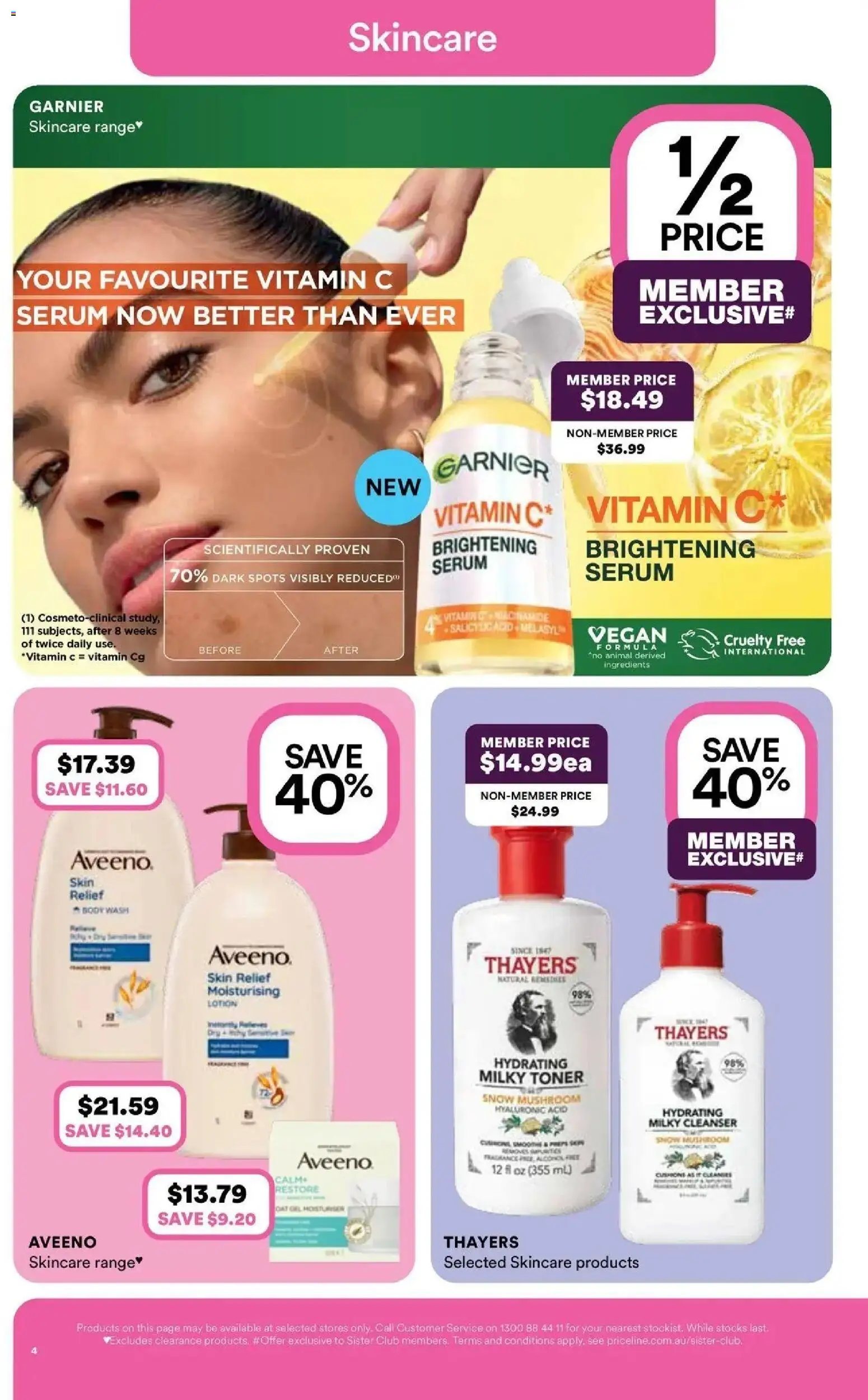 Priceline Pharmacy catalogue - valid from 06.05.2026 | Page: 4 | Products: Lotion, Toner, Vitamin