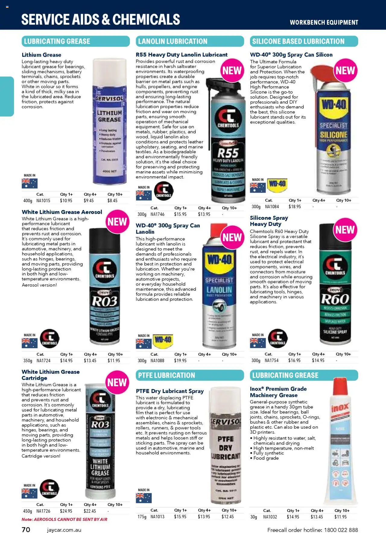Jaycar catalogue - valid from 09/07/2025 | Page: 70 | Products: Battery, Lubricant, Safe, Tools