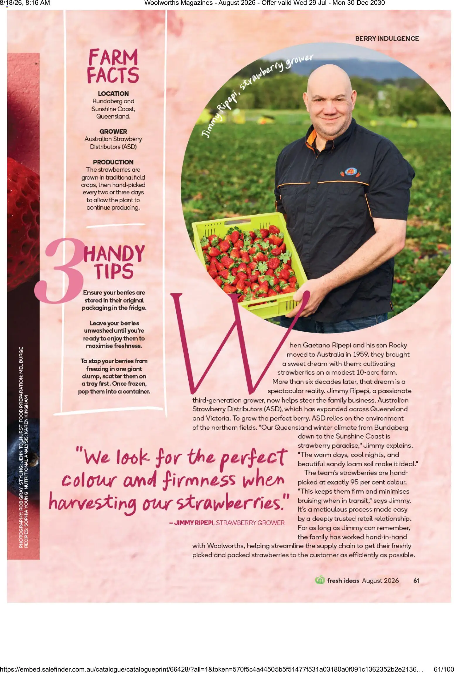 Woolworths catalogue - valid from 01/08/2026 | Page: 61 | Products: Chain, Plant, Strawberries, Soil