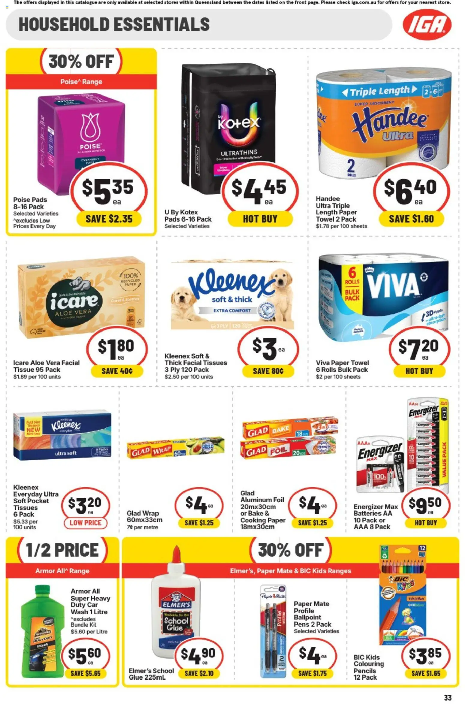 IGA catalogue - valid from 27.05.2026 | Page: 29 | Products: Household, Batteries, Glue, Tissues