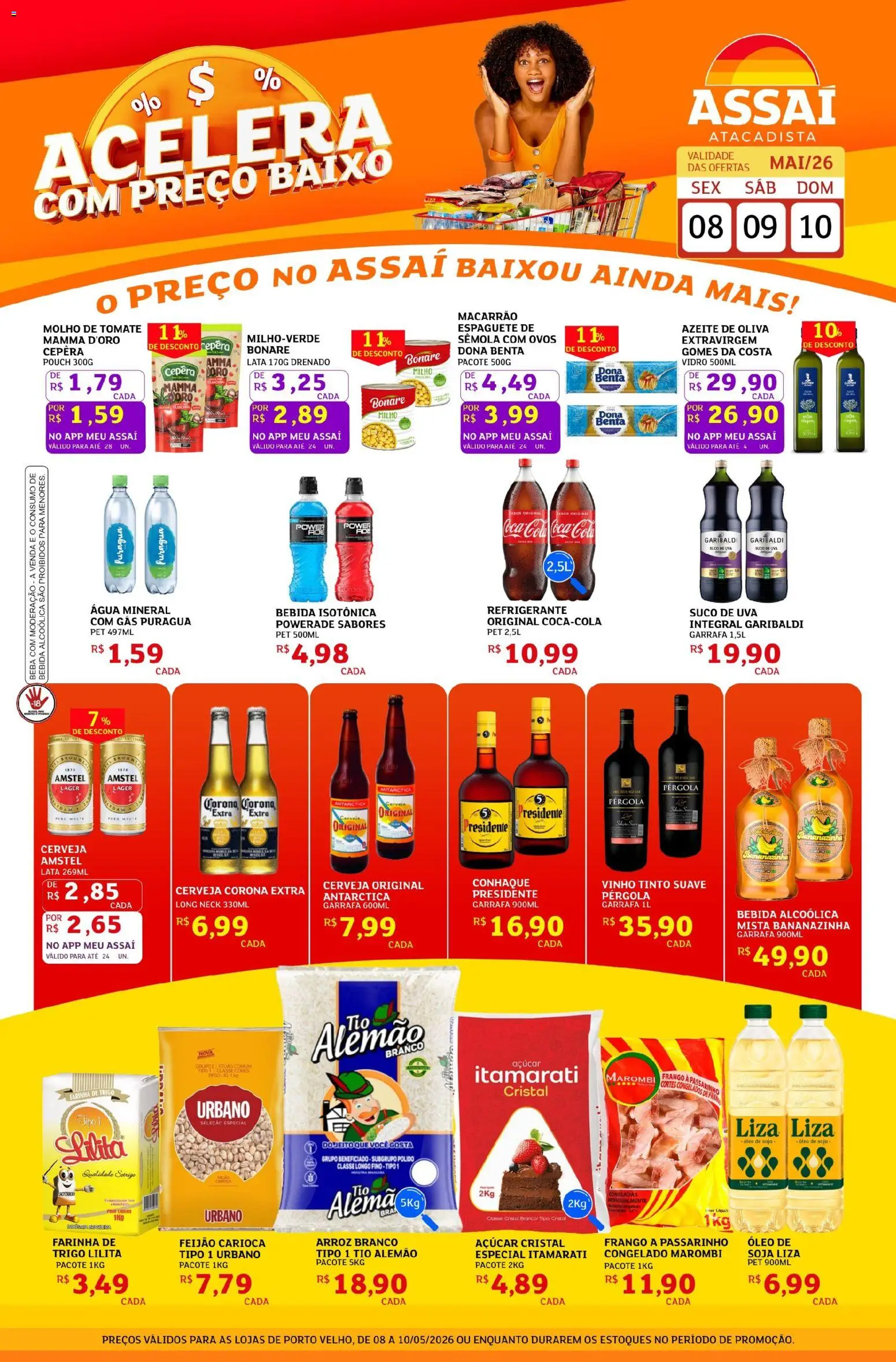 Assaí Atacadista Folheto - válido de 08.05.2026 | Página: 1 | Produtos: Molho de tomate, Ovos, Macarrão, Frango