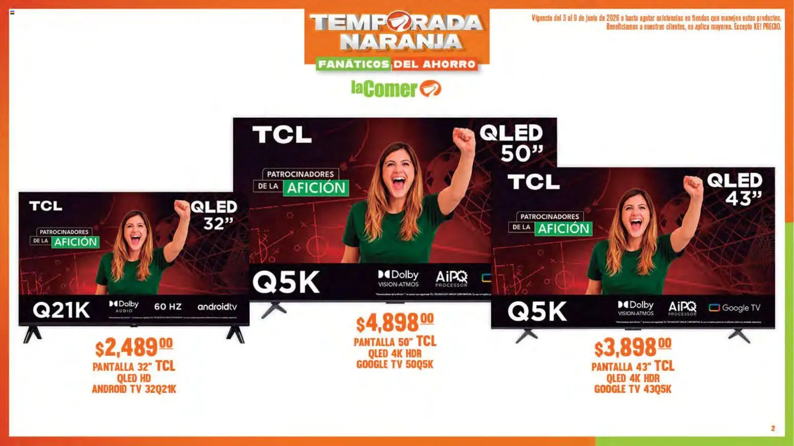 Nuevas ofertas de La Comer válidas en toda la República Mexicana desde el 03.06.2026. ¡Encuentra las mejores ofertas en La Comer folleto! | Página: 2 | Productos: Audio