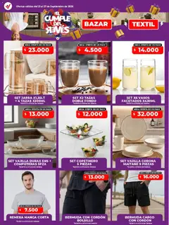 Vista previa Vital - Especial de nonfood válido desde el 21/09/2026 | Página: 3 | Productos: Remera, Bermuda, Vajilla, Vasos