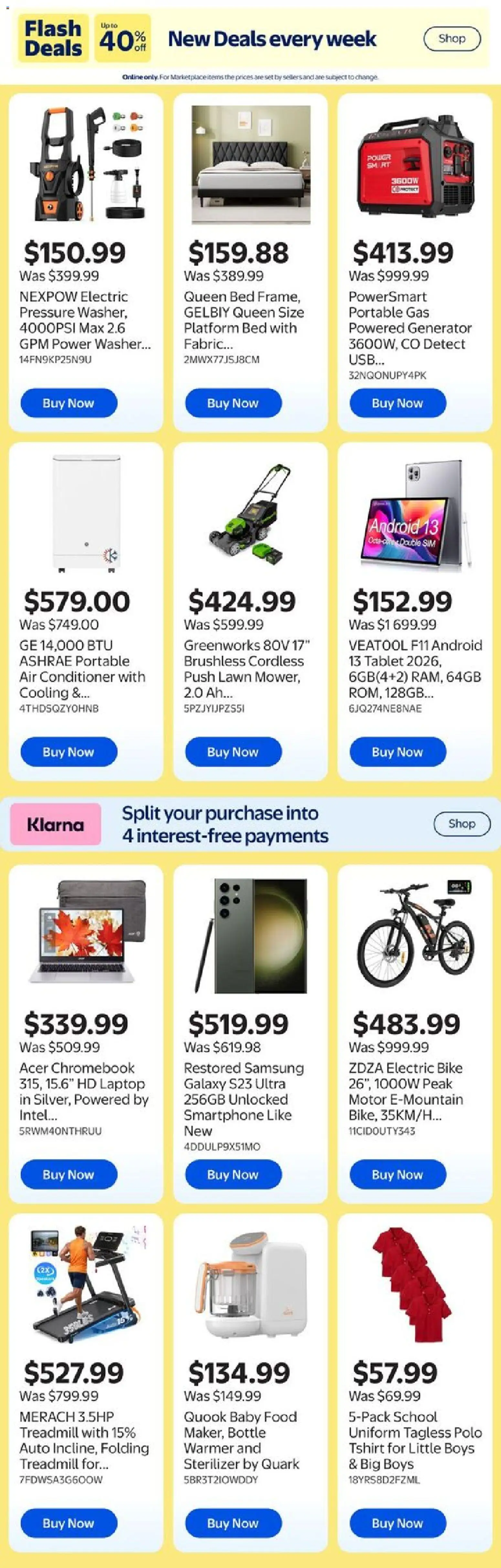 Walmart flyer valid from Aug 13, 2026 | Page: 10 | Products: Laptop, Shoes, Shirt, Tshirt