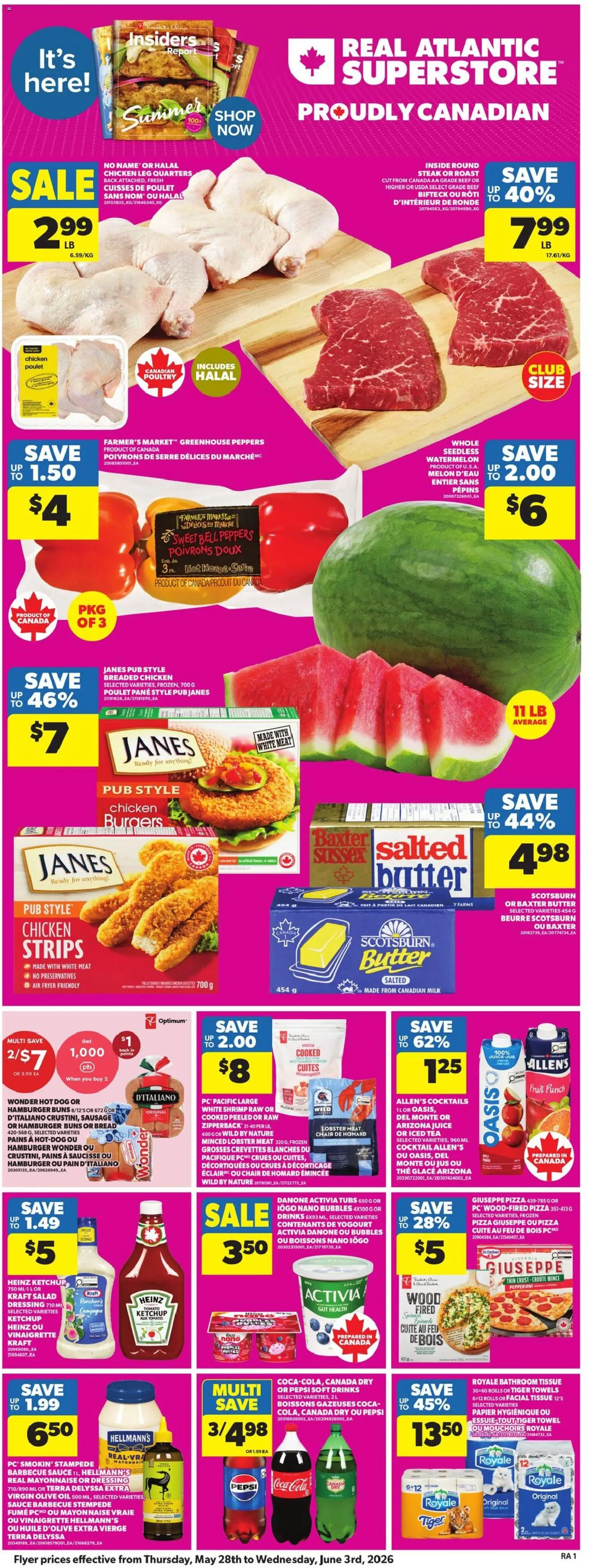 Atlantic Superstore flyer valid from 28.05.2026 | Page: 3 | Products: Beef, Chair, Bread, Chicken