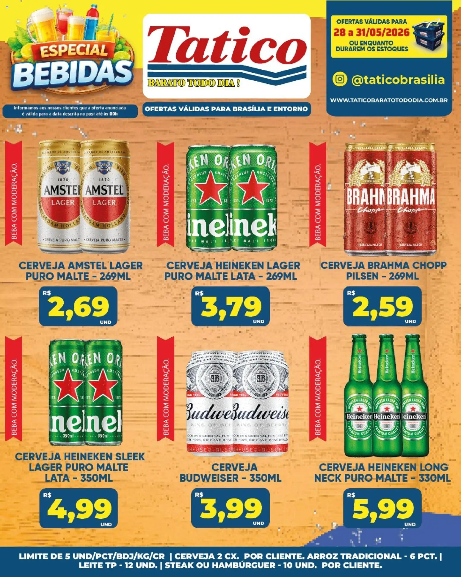 Tatico Folheto - válido de 29.05.2026 | Página: 51 | Produtos: Leite, Cerveja, Arroz, Hambúrguer