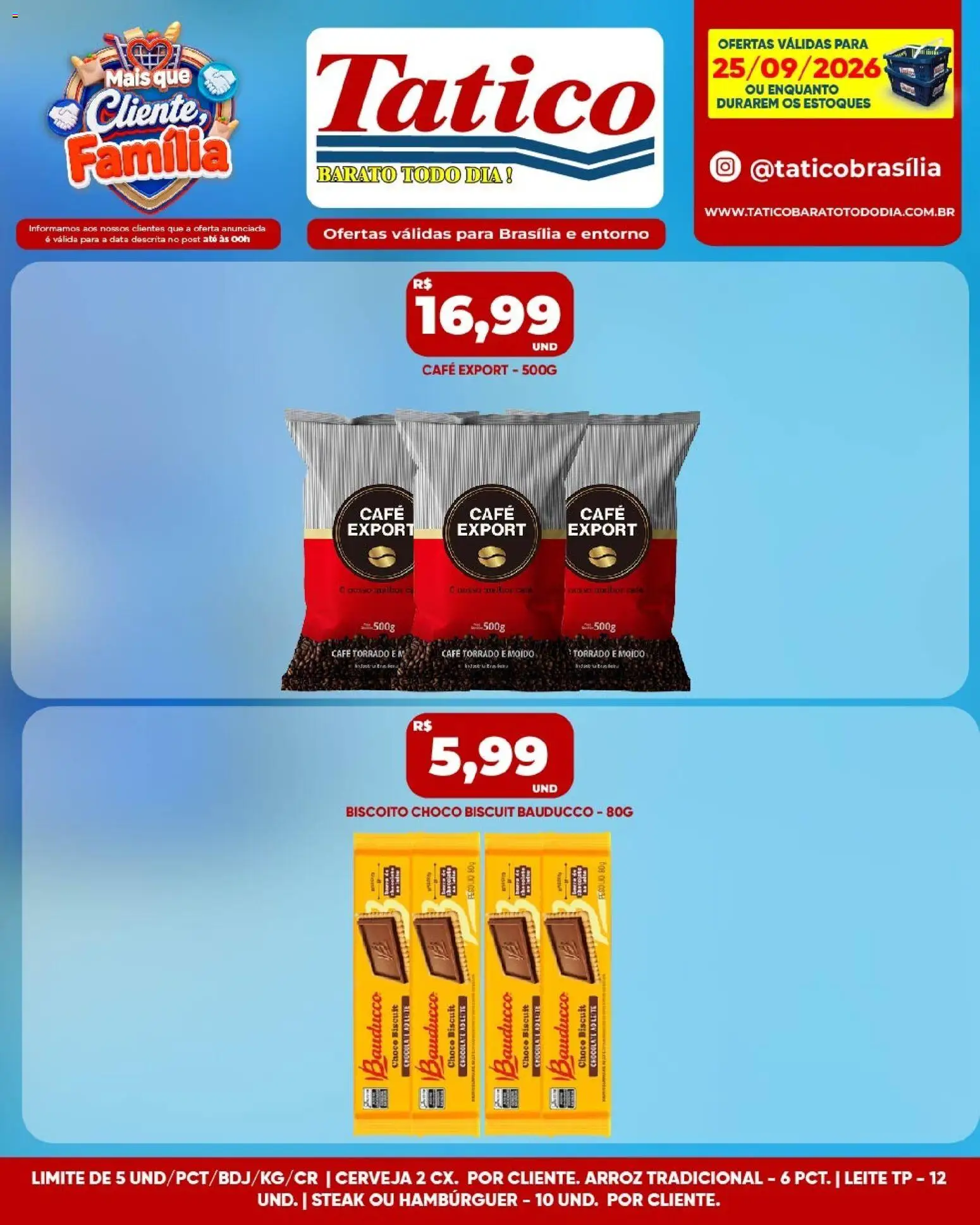 Tatico Folheto - válido de 25/09/2026 | Página: 7 | Produtos: Biscoito, Leite, Cerveja, Hambúrguer