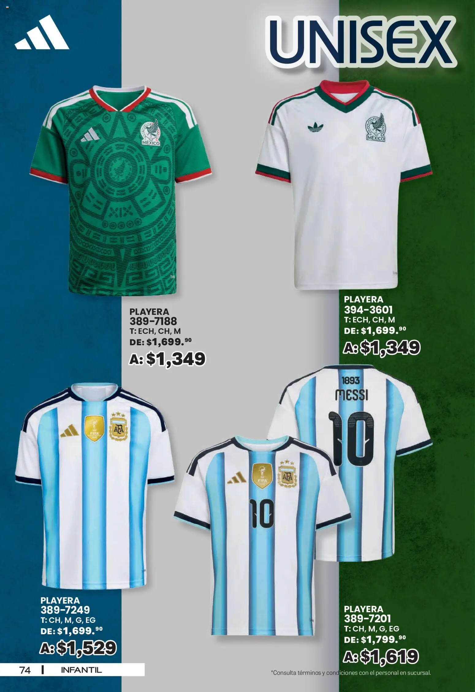 Nuevas ofertas de Andrea válidas en toda la República Mexicana desde el 30/08/2026. ¡Encuentra las mejores ofertas en Andrea - SPORT DAYS! | Página: 74 | Productos: Playera