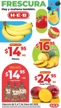 Vista previa de H-E-B folleto Fruta y venduras, nuevo folleto de la tienda, válido en México a partir del 05.05.2026