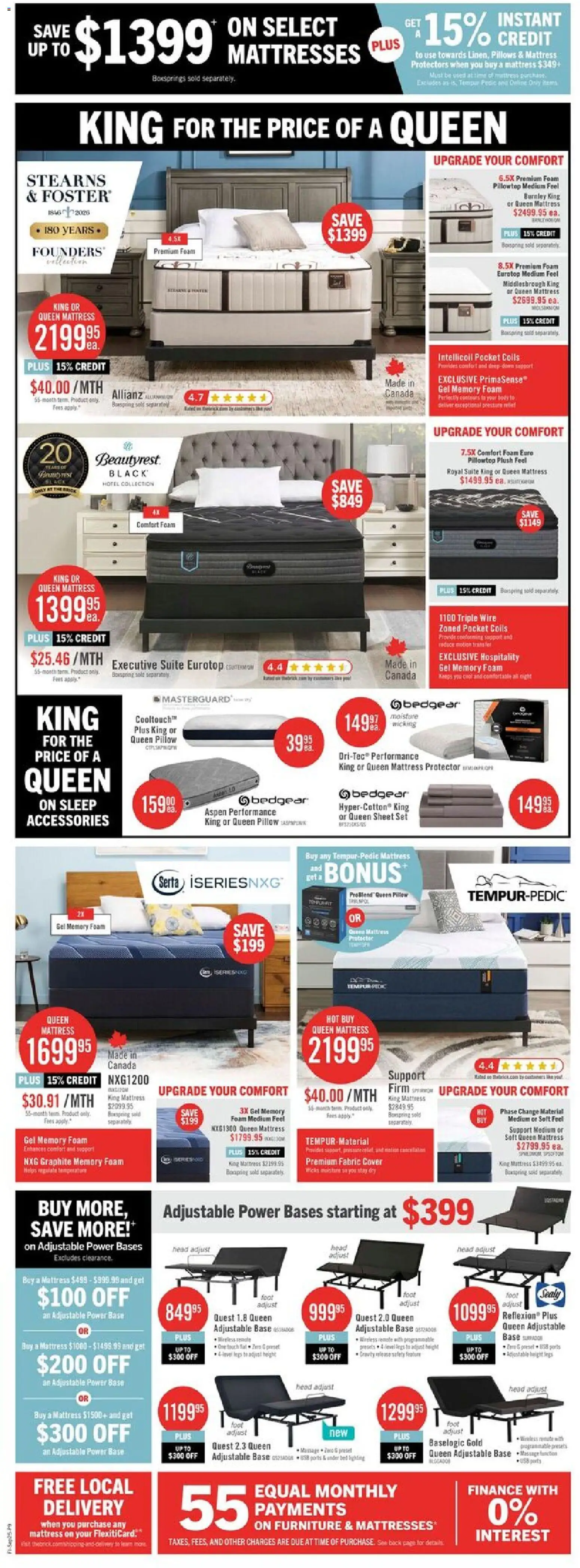 The Brick flyer valid from Sep 25, 2026 | Page: 2 | Products: Foam, Mattress, Pillow, Lighting