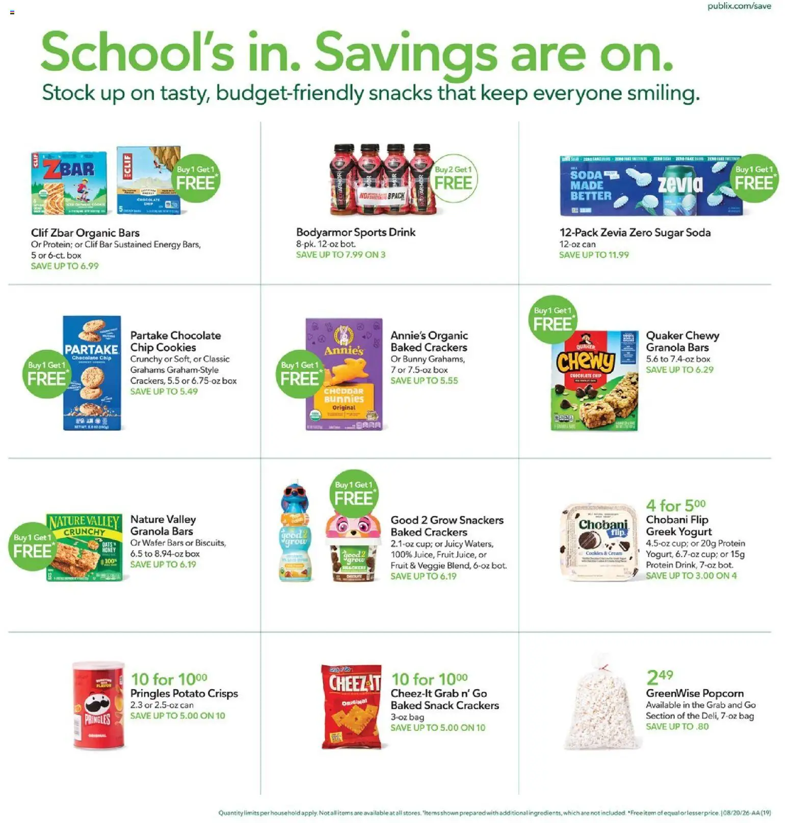 Publix Weekly Ad - valid from 08/19/2026 | Page: 19 | Products: Cookies, Fruit, Snacks, Bag
