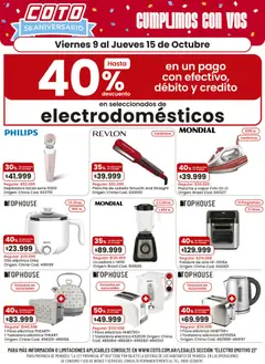 Vista previa Coto ofertas electro válido desde el 09/10/2026
