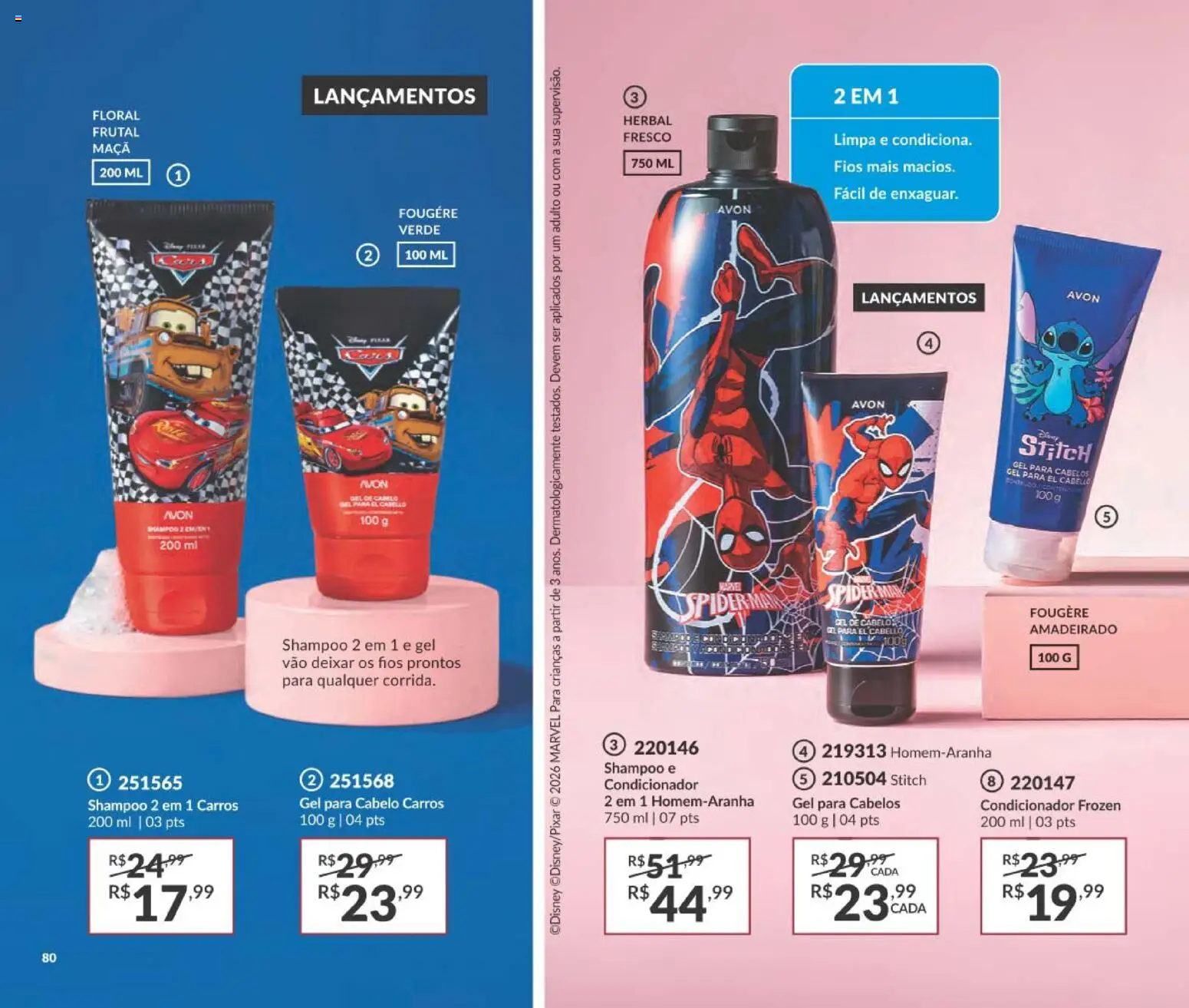 Avon Folheto - válido de 21/09/2026 | Página: 80 | Produtos: Shampoo, Condicionador, Gel para cabelo