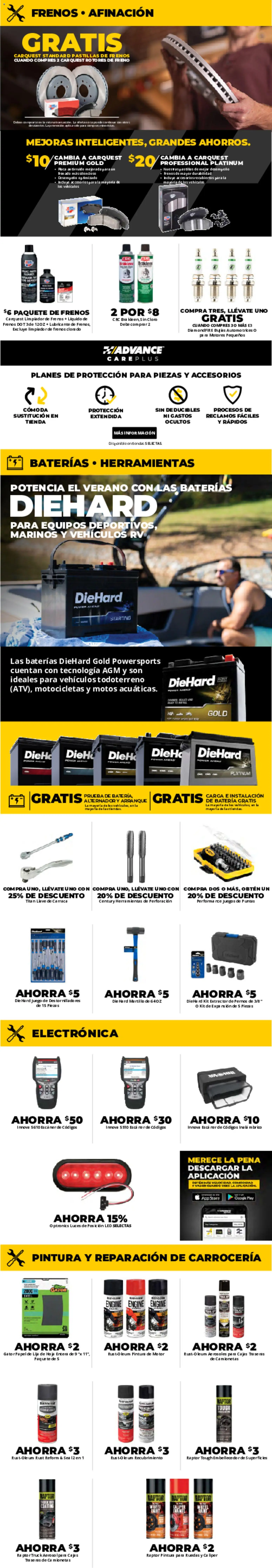 Advance Auto Parts Sales Ad - Spanish - valid from 24.05.2026 | Page: 4 | Products: Pen, Bra