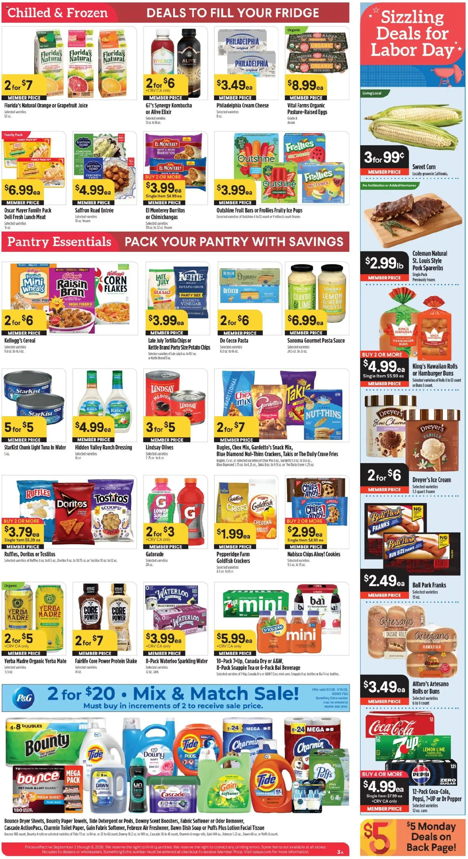 Raley's Weekly Ad - valid from 09/02/2026 | Page: 4 | Products: Detergent, Pasta, Lime, Sheet