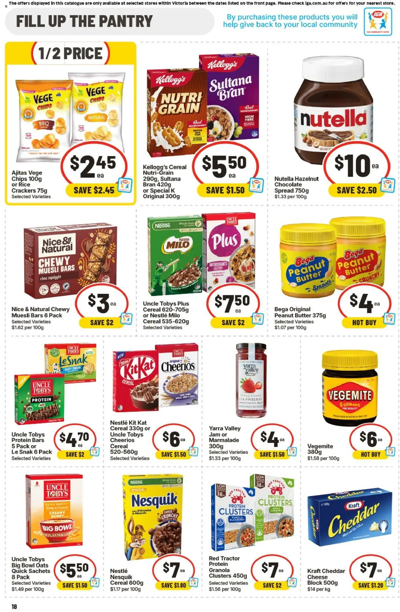 IGA catalogue - valid from 03.06.2026 | Page: 18 | Products: Cheese, Rice, Cereal, Chips