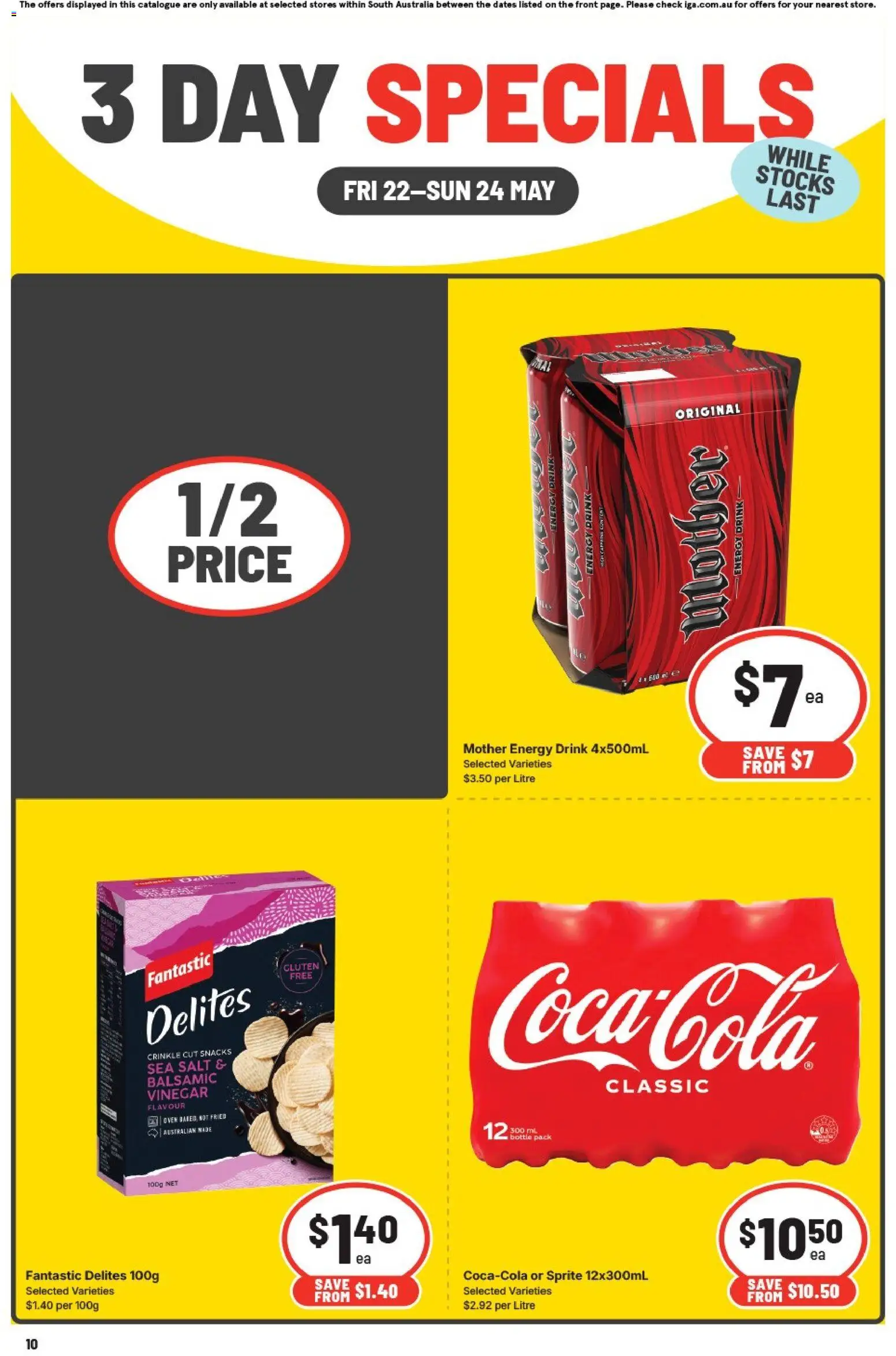 IGA catalogue - valid from 22.05.2026 | Page: 2 | Products: Energy drink, Salt, Vinegar