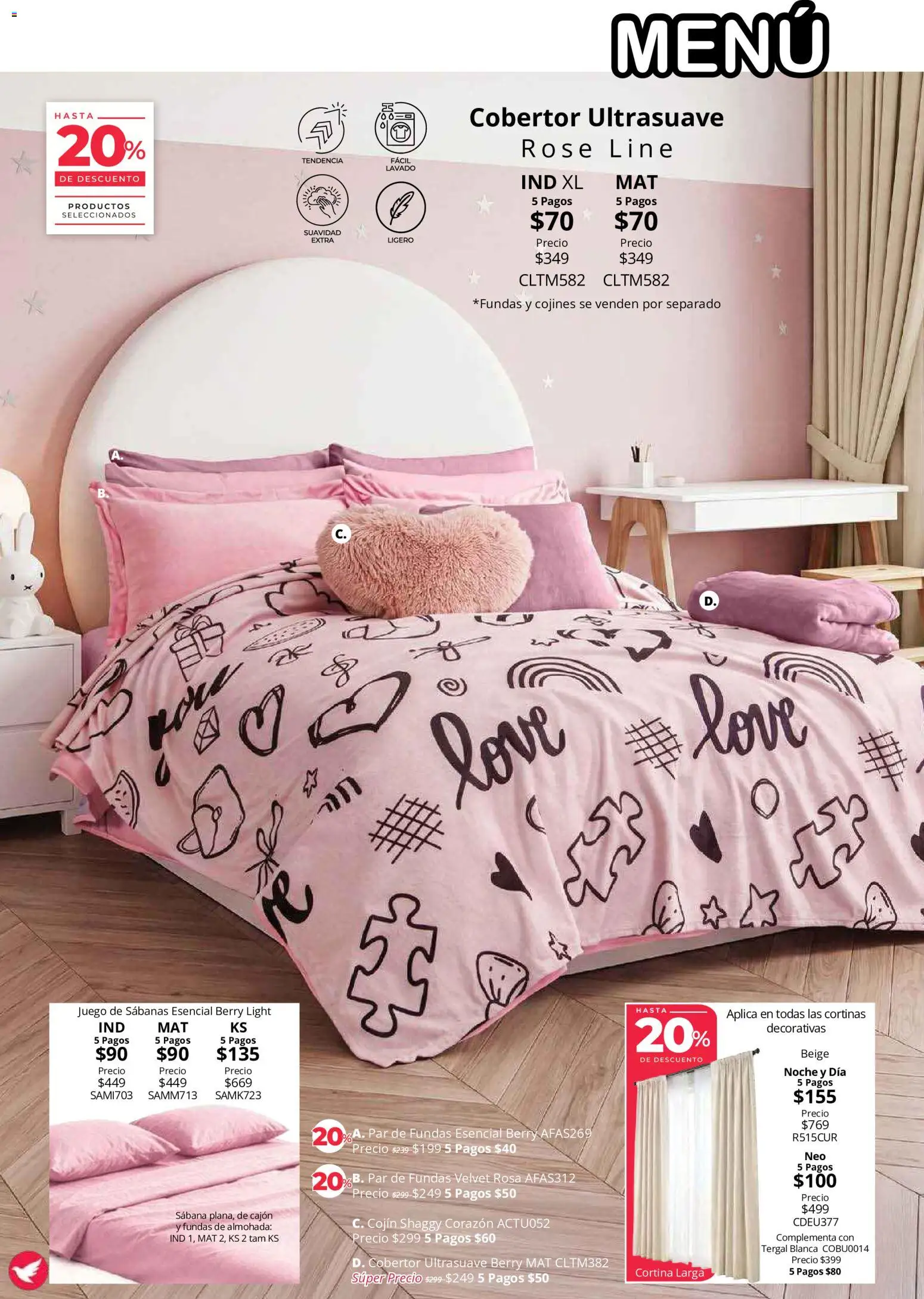 Nuevas ofertas de Colchas Concord válidas en toda la República Mexicana desde el 01/08/2026. ¡Encuentra las mejores ofertas en Colchas Concord catálogo Colección Cobertor! | Página: 93 | Productos: Juego, Almohada, Sabanas, Cortinas