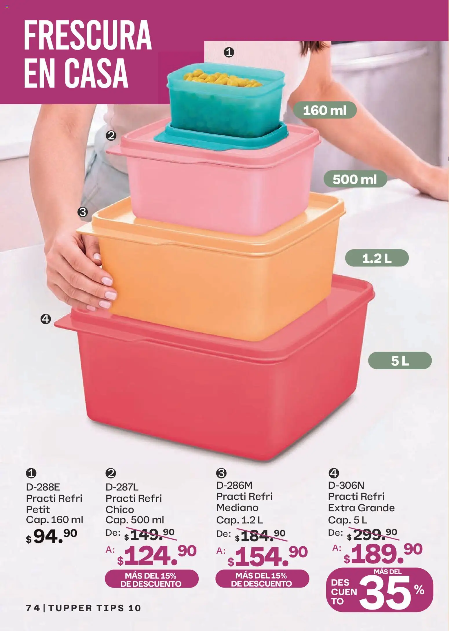 Nuevas ofertas de Tupperware válidas en toda la República Mexicana desde el 07/09/2026. ¡Encuentra las mejores ofertas en Tupperware catálogo! | Página: 74 | Productos: Tupper