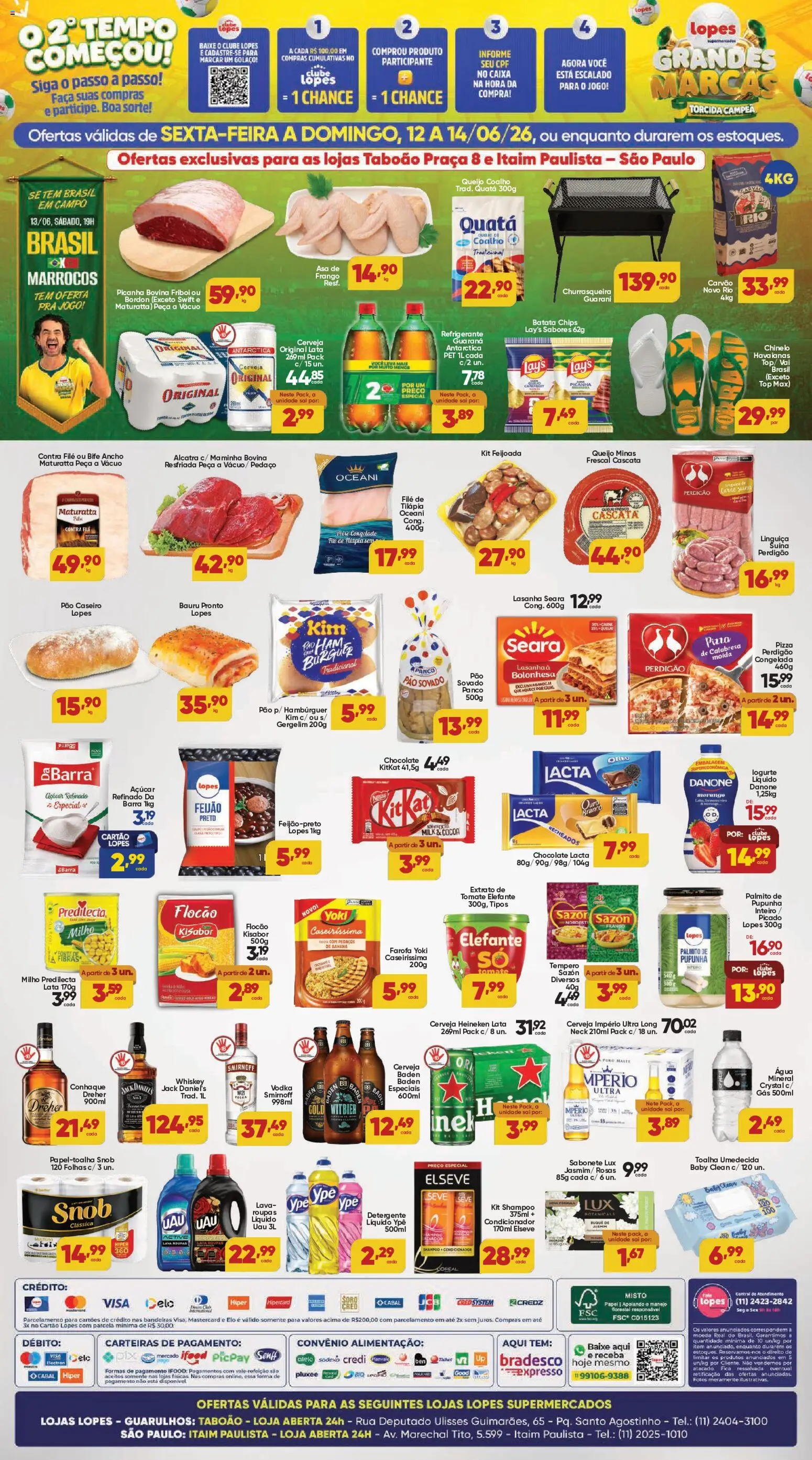 Lopes Supermercados Folheto - válido de 12.06.2026 | Página: 2 | Produtos: Tilápia, Pizza, Queijo coalho, Batata