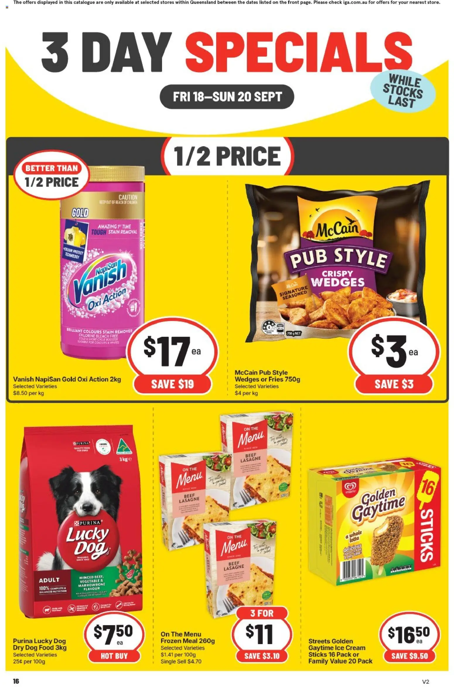 IGA catalogue - valid from 18/09/2026 | Page: 4 | Products: Food, Dog food, Cream, Ice cream
