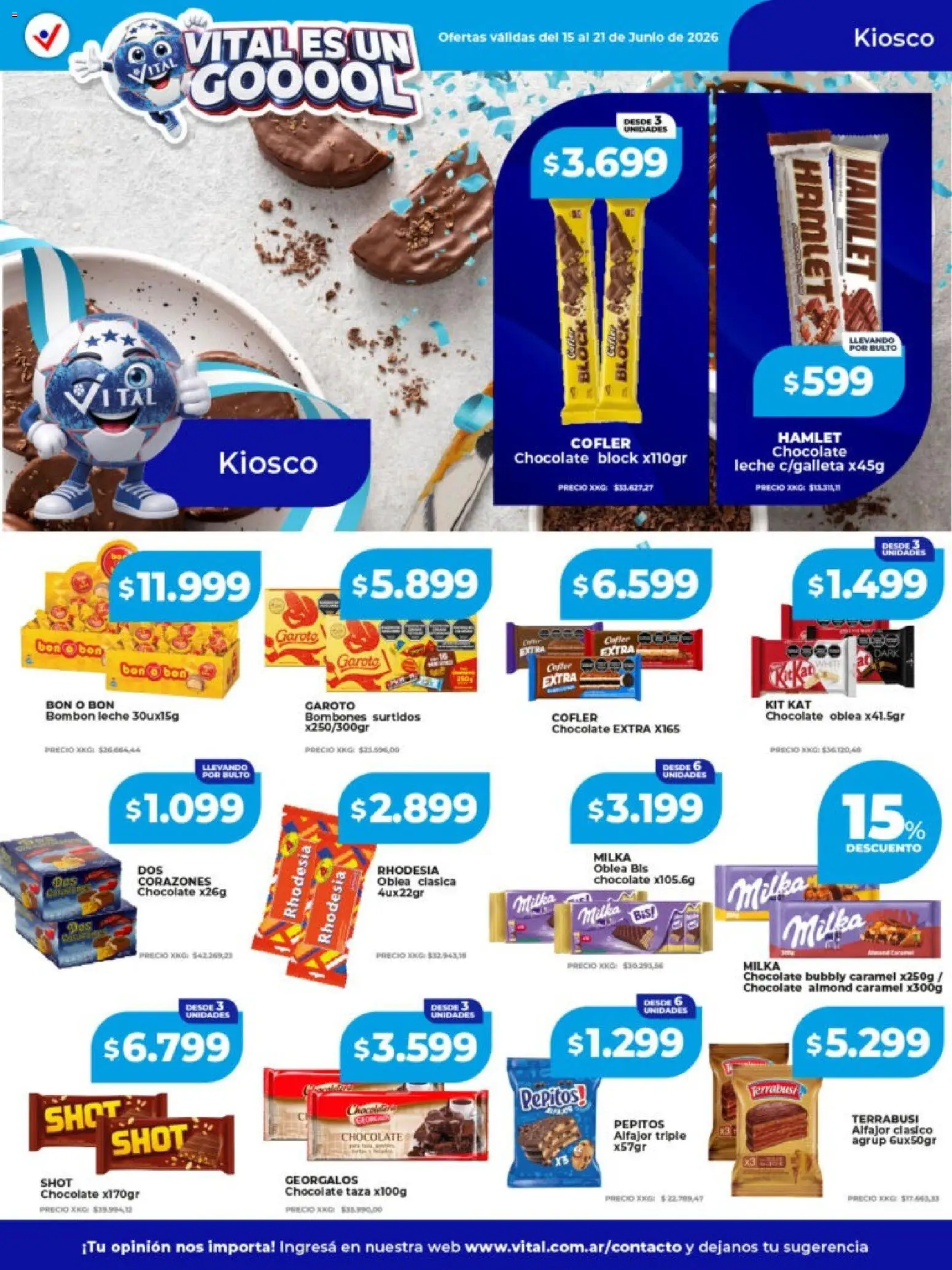 Vital - Ofertas │ válido desde el 15.06.2026 | Página: 18 | Productos: Bombones, Taza, Chocolate, Alfajor