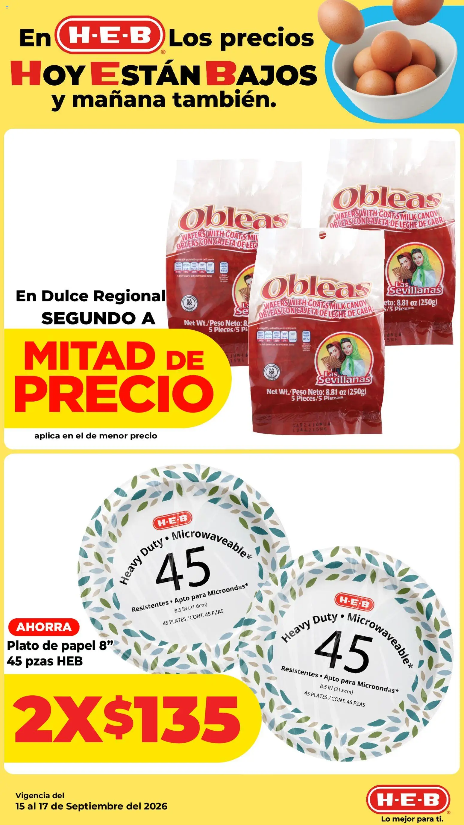 Nuevas ofertas de H-E-B válidas en toda la República Mexicana desde el 15/09/2026. ¡Encuentra las mejores ofertas en H-E-B folleto Los precios hoy están bajos! | Página: 6 | Productos: Leche, Dulce