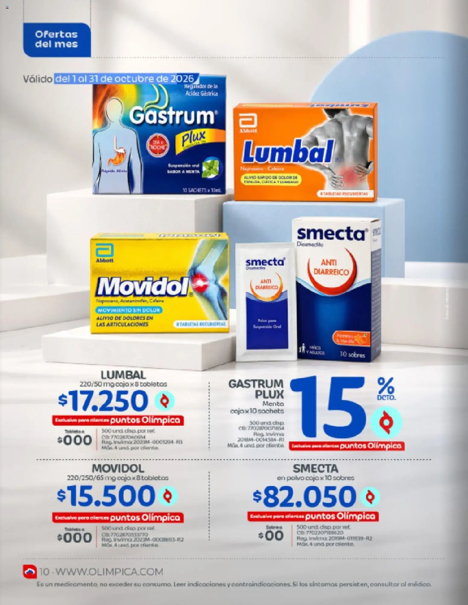 Olímpica revista - valida desde el 01/10/2026 | Página: 10 | Productos: Tableta, Polvo