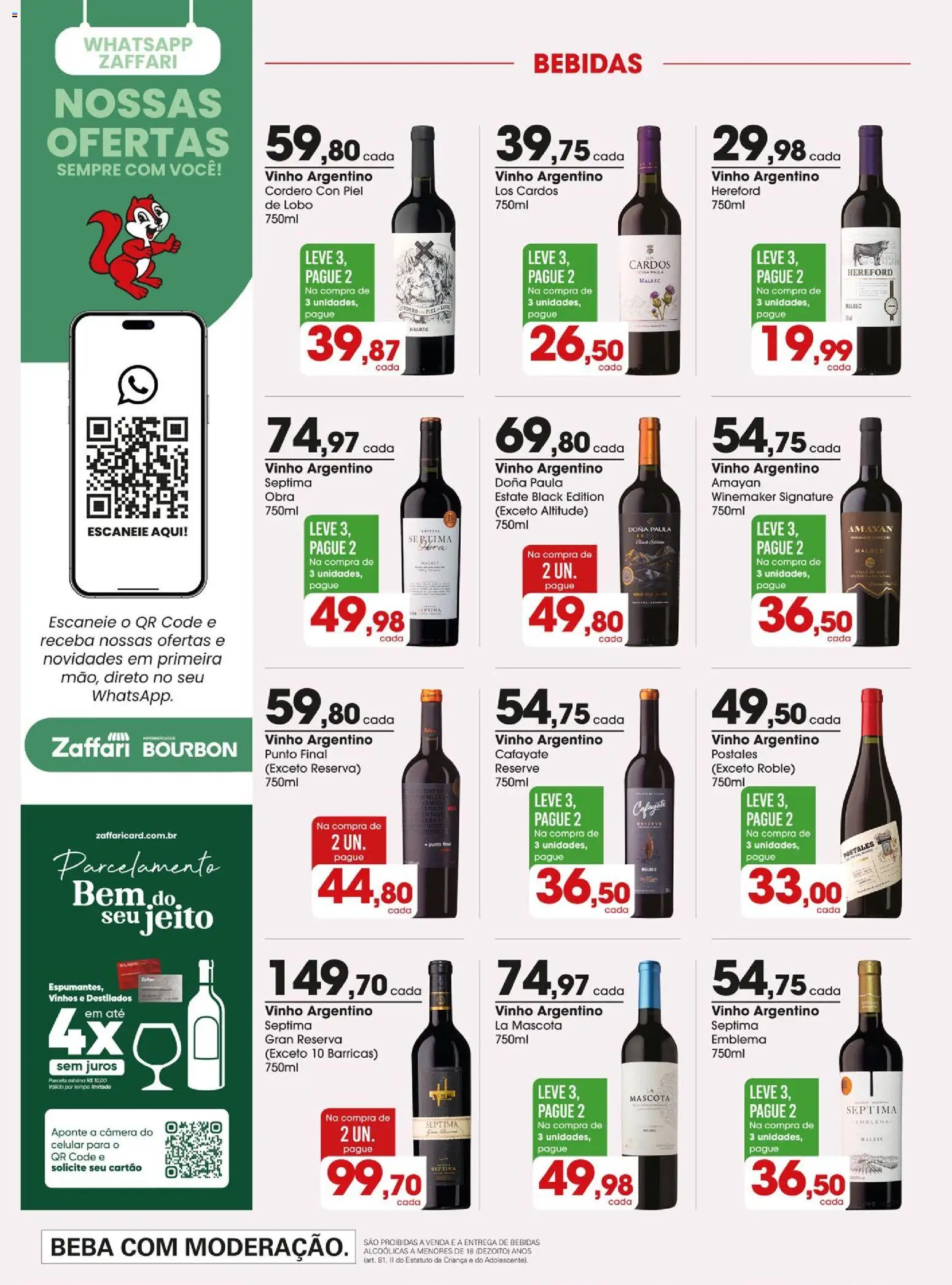 Zaffari Folheto - válido de 28/07/2026 | Página: 16 | Produtos: Celular, Vinho, Bourbon, Câmera