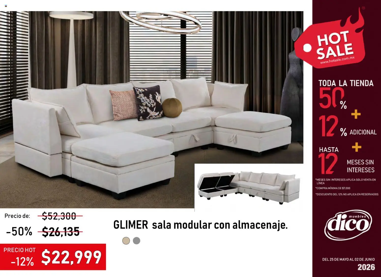 Nuevas ofertas de Muebles Dico válidas en toda la República Mexicana desde el 25.05.2026. ¡Encuentra las mejores ofertas en Muebles Dico Hot Sale! | Página: 51 | Productos: Modular