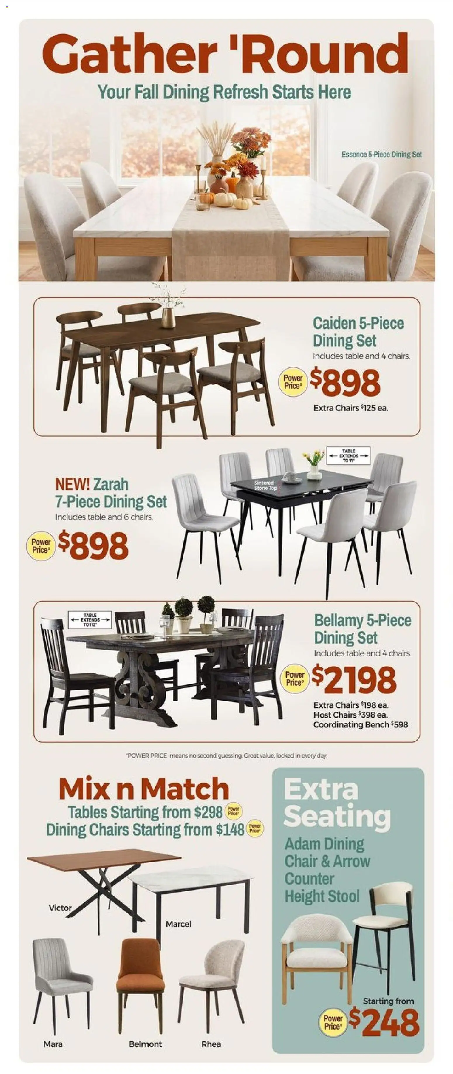 Tepperman's flyer valid from Oct 2, 2026 | Page: 11 | Products: Dining chair, Table, Chair, Chairs
