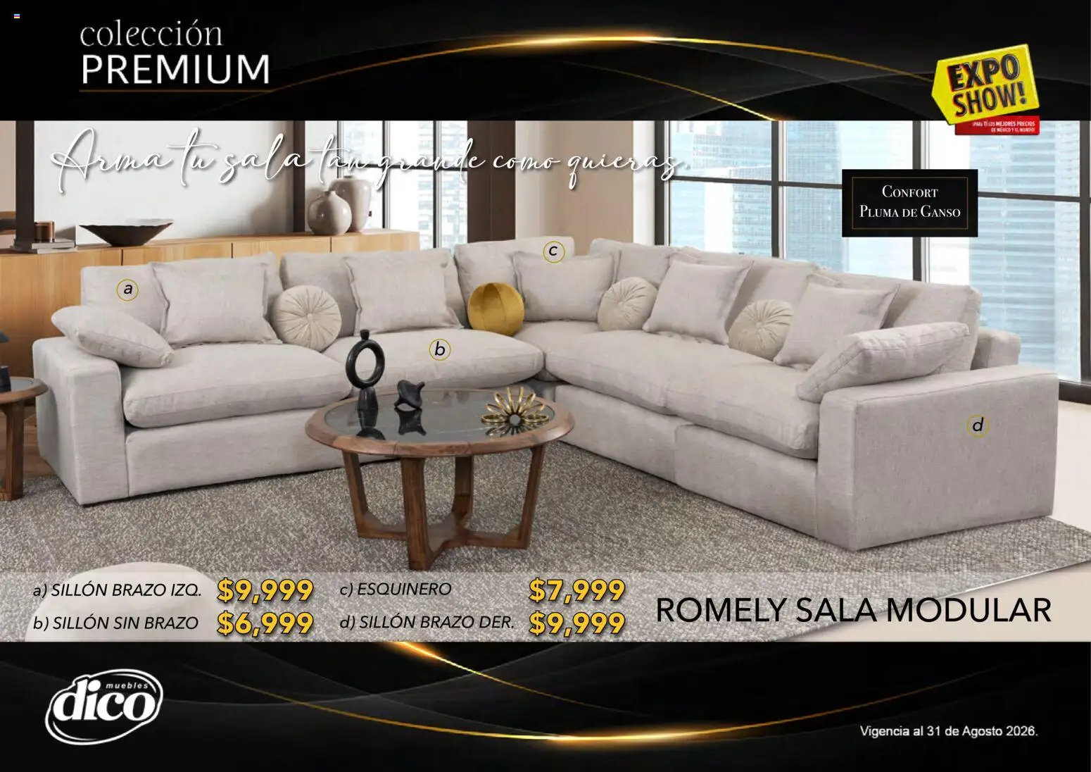 Nuevas ofertas de Muebles Dico válidas en toda la República Mexicana desde el 01/08/2026. ¡Encuentra las mejores ofertas en Muebles Dico catálogo Colección Premium! | Página: 36 | Productos: Sillón, Modular