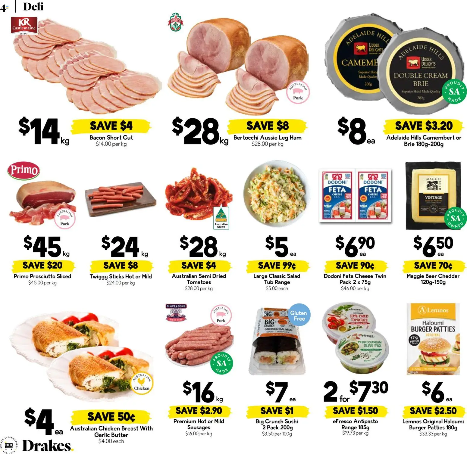 Drakes catalogue - valid from 26/08/2026 | Page: 4 | Products: Butter, Cream, Sausages, Feta cheese