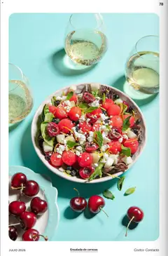 Vista previa de Ensalada de cerezas, Ensalada de cerezas con sandía, queso feta, arándanos y menta., nuevo folleto de la tienda, válido en México a partir del 01/07/2026 | Página: 78