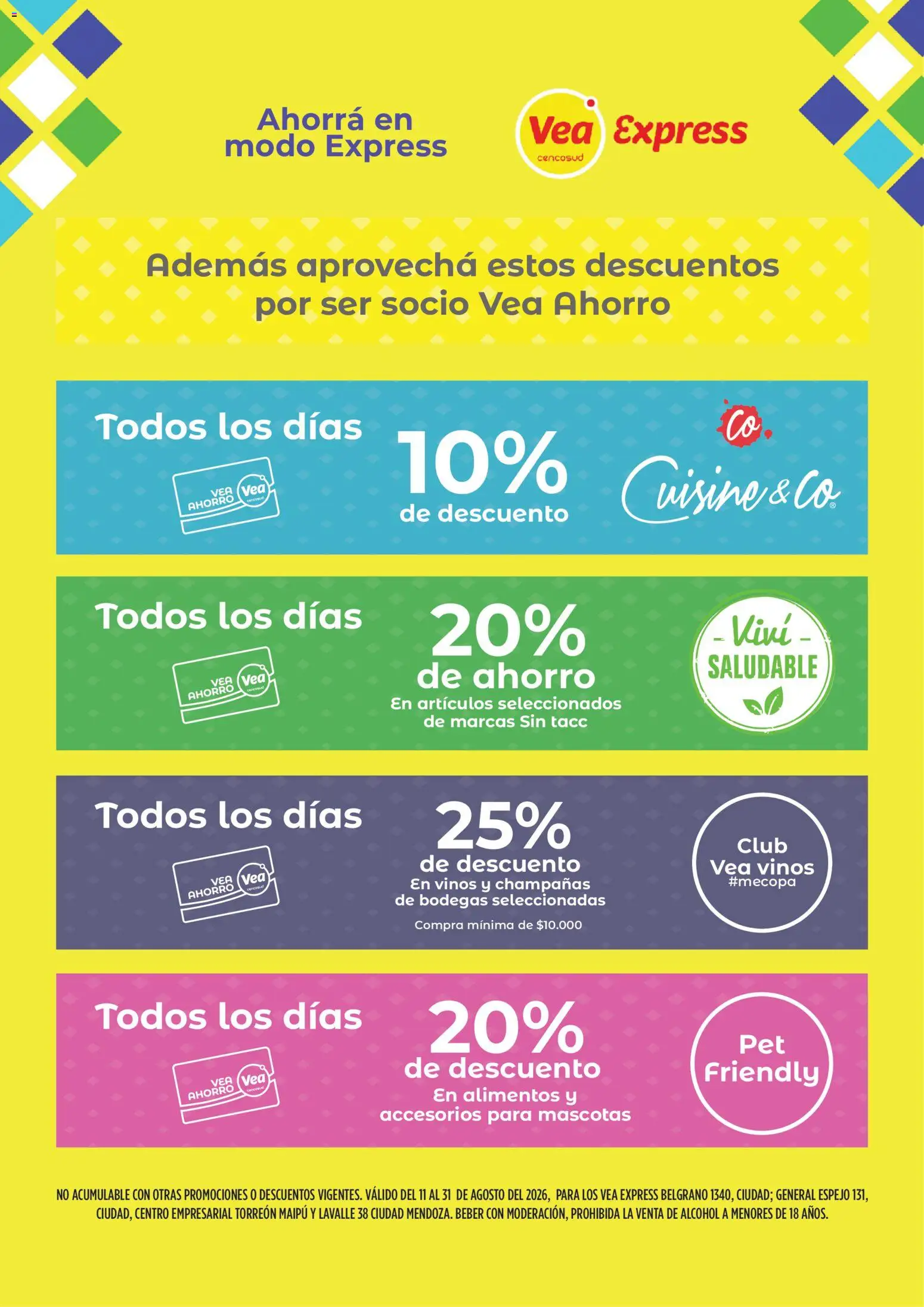Vea - Volante Vea Express Mendoza │ válido desde el 11/08/2026 | Página: 2 | Productos: Espejo, Alimentos, Alcohol