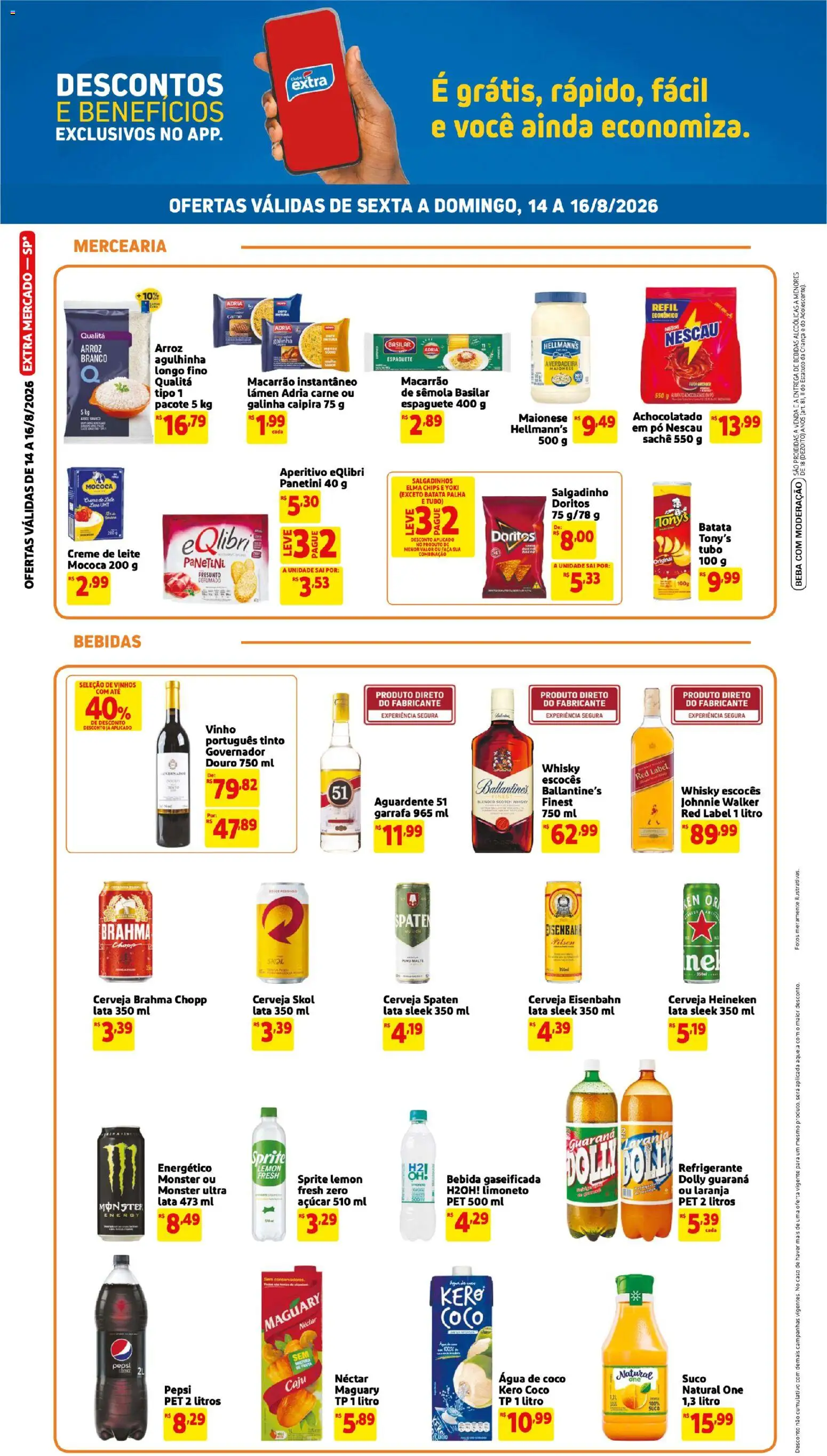 Extra Folheto - válido de 14/08/2026 | Página: 2 | Produtos: Coco, Guaraná, Faca, Bebida