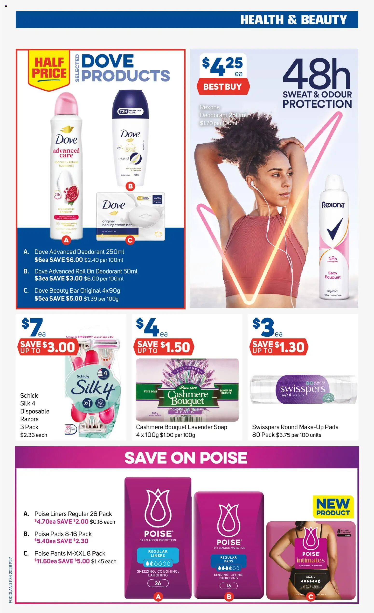 Foodland catalogue - valid from 19/08/2026 | Page: 27 | Products: Antiperspirant, Cream, Pants, Razors