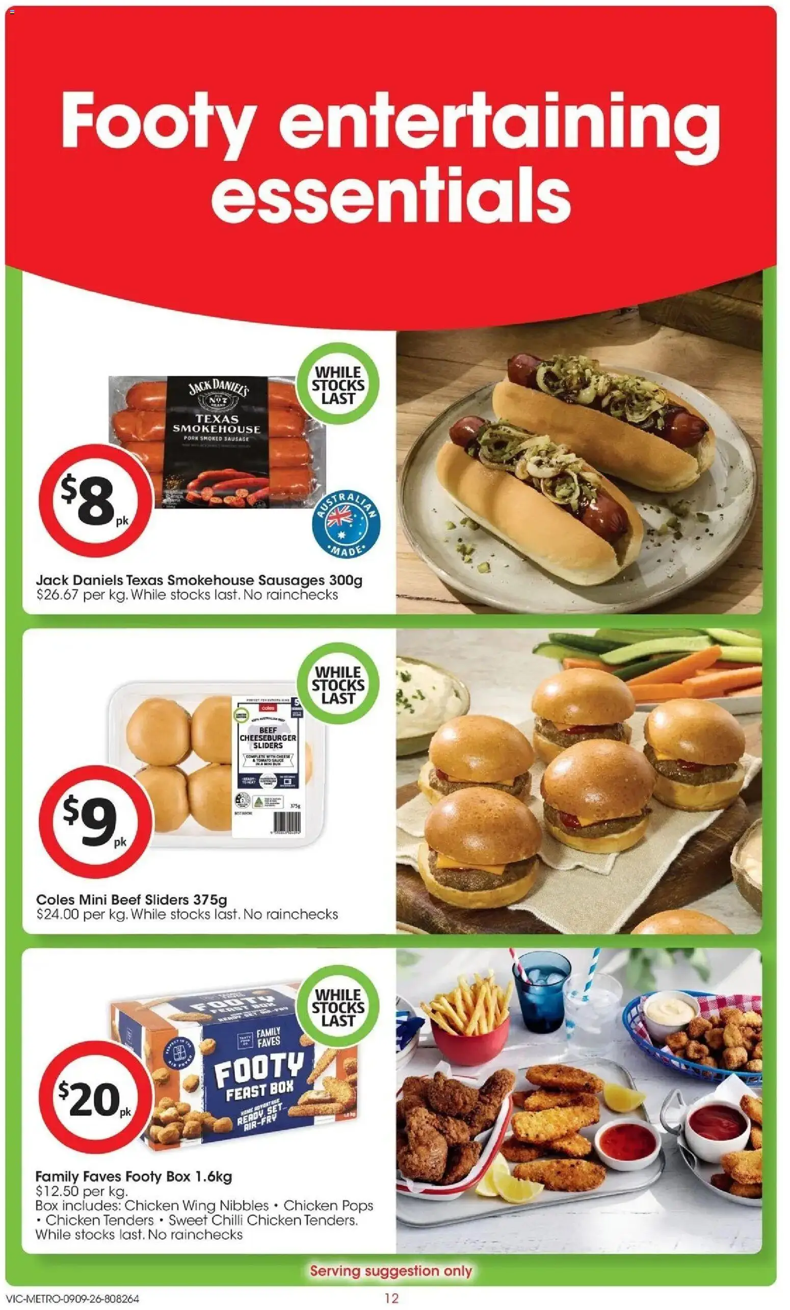 ﻿Coles catalogue valid from 09/09/2026 > Online Australia | Page: 12 | Products: Chicken, Beef, Sausage, Chilli