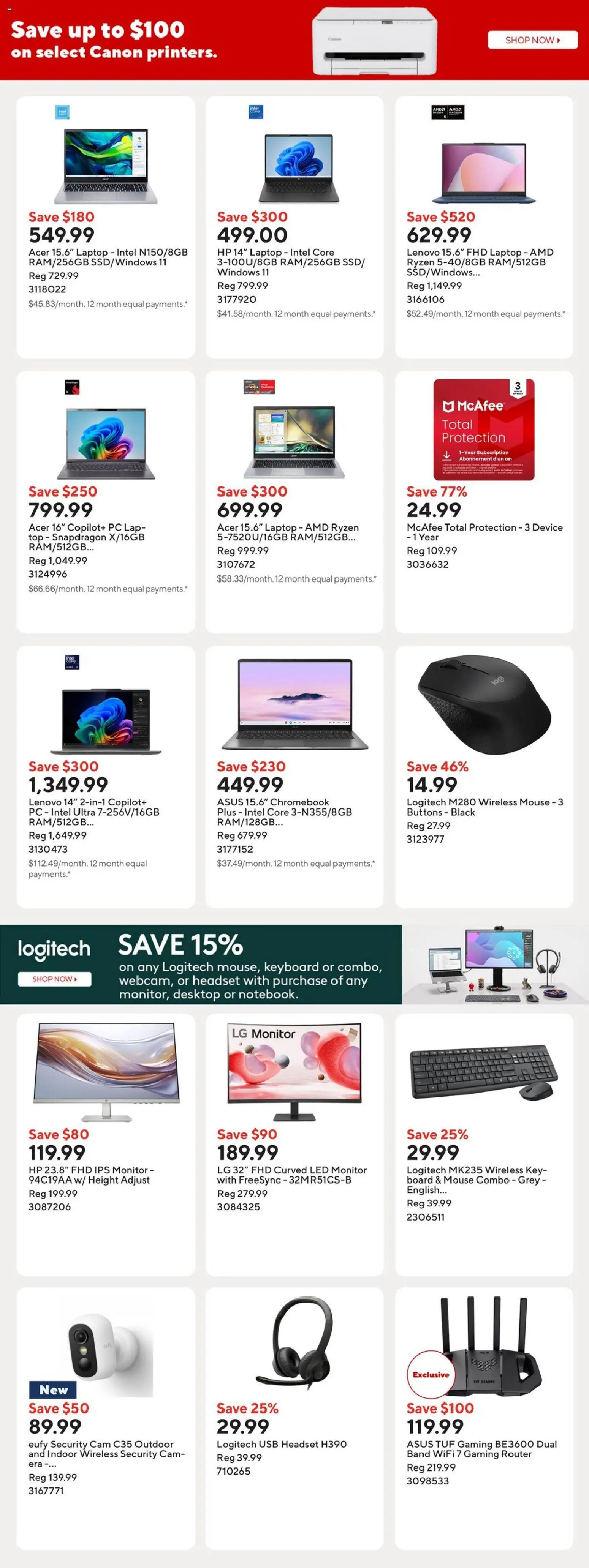 Staples flyer valid from Aug 21, 2026 | Page: 4 | Products: Monitor, PC, Keyboard, Laptop